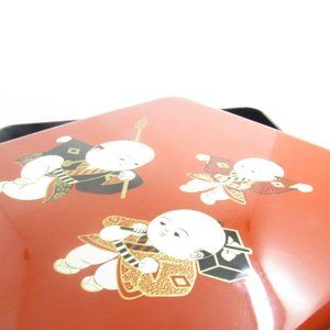 Japanese Lacquer Box, orange lacquer box